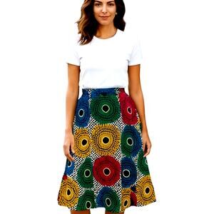 Shenbolen XL Multicolor Circles Hi Lo Women's Skirt Miss Size 16 18 Extra Large